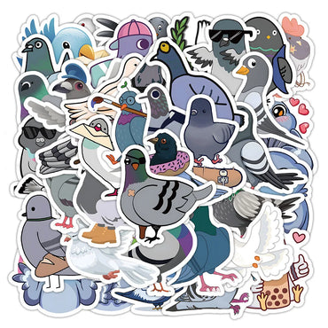 10/30/60PCS Cute Pigeon Stickers Cartoon Animal Wall Decals Decoration DIY Laptop Phone Notebook Suitcase Car Bike Kids Toy Gift (Online Order Only)