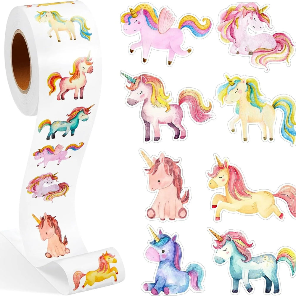 500Pcs /1 Rolls 2.5cm/1inch Cartoon Animals Horse Sticker Decoration Gift Box Sticker Label Stationery Sticker (ONLINE ORDER ONLY)