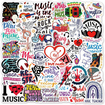 10/30/50PCS Kawaii Rock Stickers Music Retro Band Decal Skateboard Phone Laptop Luggage Bike Notebook Graffiti Sticker Kid Toy (Online Order Only)