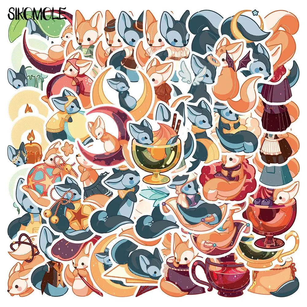 Cartoon Fox Stickers Pack for Laptop, Luggage, Skateboard, Suitcase, DIY Decor (ONLINE ORDER ONLY)