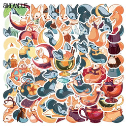 Cartoon Fox Stickers Pack for Laptop, Luggage, Skateboard, Suitcase, DIY Decor (ONLINE ORDER ONLY)