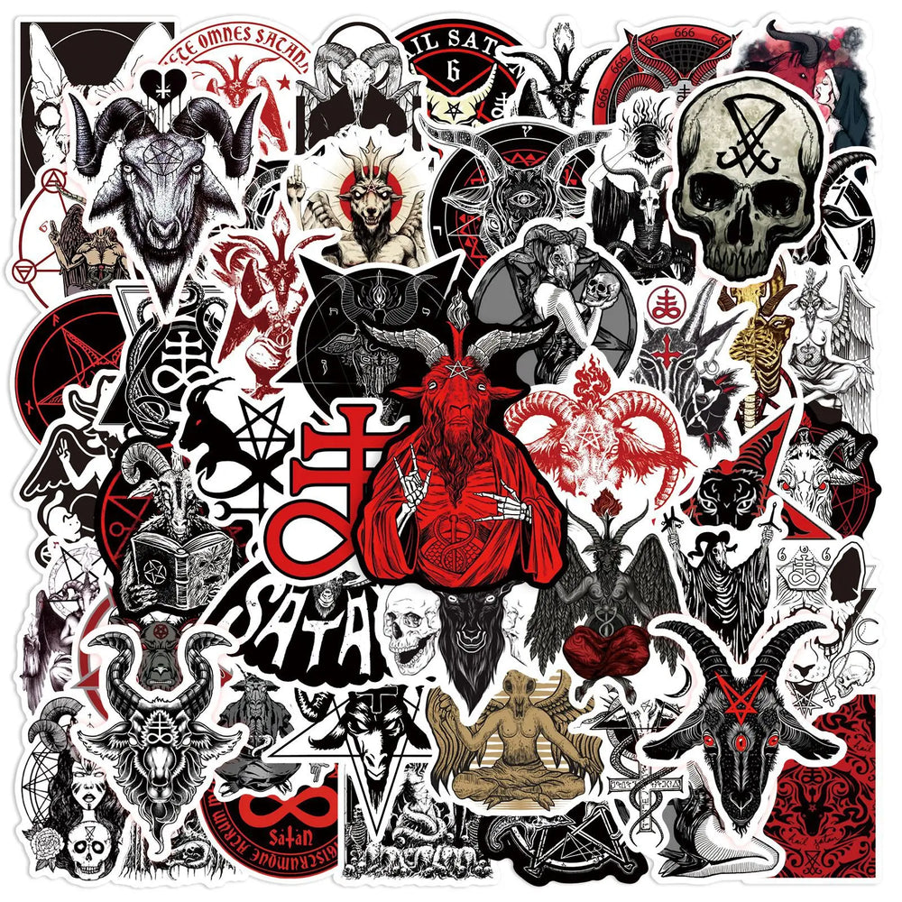 50pcs Cartoon Horror Devil Stickers for Helmet Wall DIY Decoration (Online Order Only)