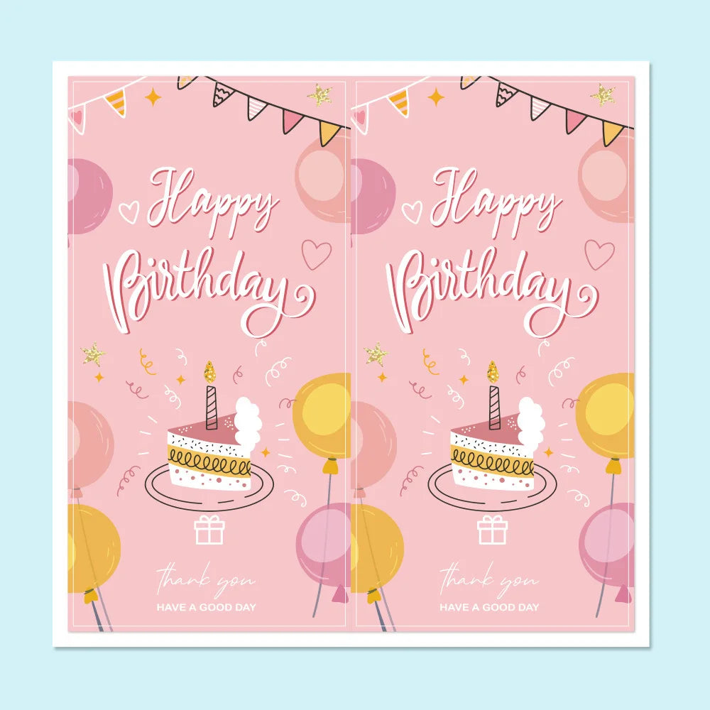 50pcs Happy Birthday Stickers Packaging Sealing Label DIY Gift Decoration Self-adhestive Handmade Stationery Sticker (ONLINE ORDER ONLY)