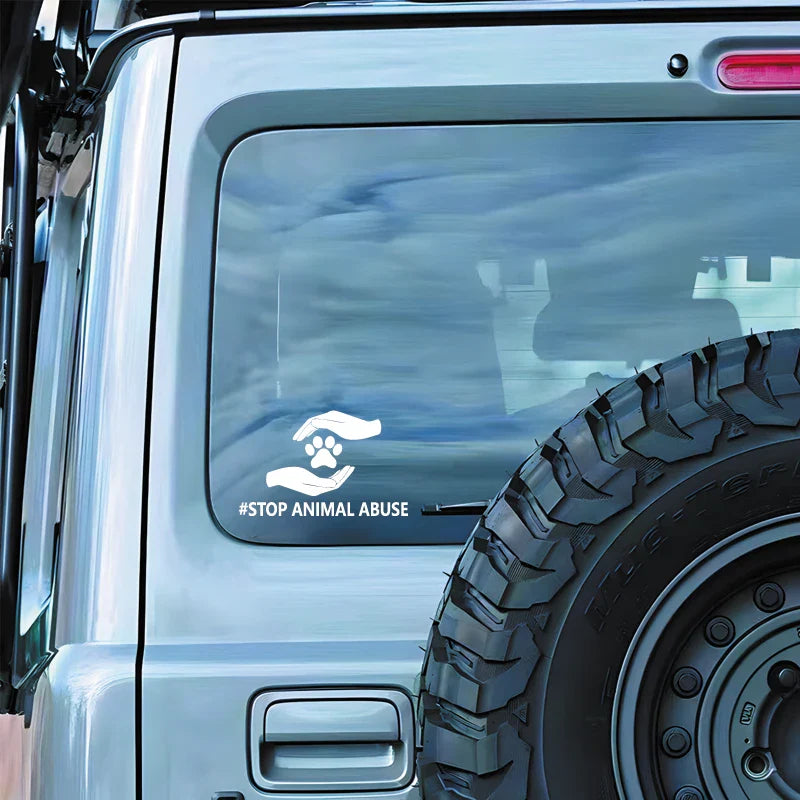 "#STOP ANIMAL ABUSE"stickers,To arouse public attention and action on animal abuse issues.For car motor &laptops (ONLINE ORDER ONLY)