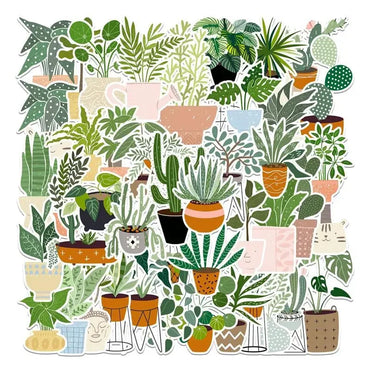 10/30/44PCS Cute Plants Sticker Aesthetic PVC Stationery Children's Sketchbook Sticky Diary Laptop Scrapbook Supplies for Kids (Online Order Only)