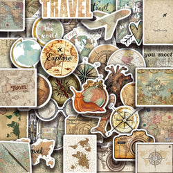 50PCS Travel The Map Stickers Cartoon Graffiti Decoration Skateboard Laptop Notebook Luggage Waterproof Decal Toy (ONLINE ORDER ONLY)