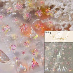 Fireworks Bloom Romantic Starry Sky Goldfish Metallics Color Gradient Self Adhesive Nail Art Stickers Halo Dyeing Manicure Decal (ONLINE ORDER ONLY)