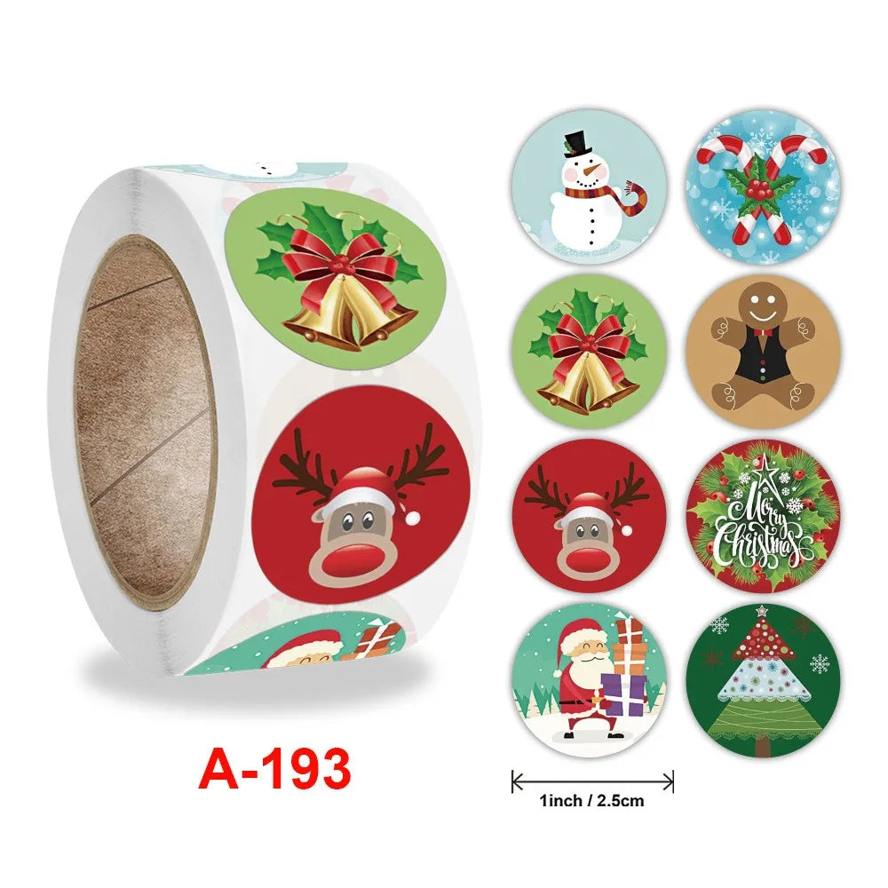 50-500Pcs Cartoon Merry Christmas Tree Label kids Stickers for Gift Package Wrapping Festival Party Baking Paper Seal Stickers (ONLINE ORDER ONLY)
