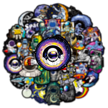 10/30/50PCS Outer Space Astronaut Graffiti Stickers Cartoon Decal DIY Skateboard Phone Motorcycle PVC Waterproof Kid Sticker Toy (Online Order Only)