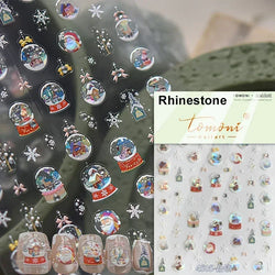 Dressy Embossment Colorful Gradient Snowflakes Laser Silver Christmas Tree Winter Bowknot Santa Nail Art Stickers Manicure Decal (Online Order Only)