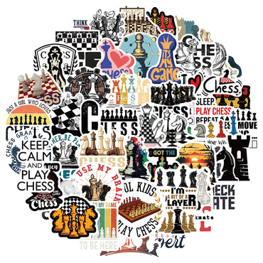 Chess Game Sticker Set: Waterproof Decals for Laptop, Motorcycle, Luggage, Snowboard, Fridge, Phone, Car (ONLINE ORDER ONLY)