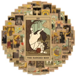 Cartoon Cat Tarot Stickers Waterproof Decals for Kids Gifts (Online Order Only)