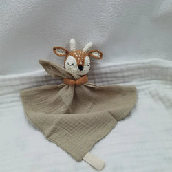 Baby Bib with Sleeping Animals Rattle (ONLINE ORDER ONLY)