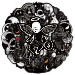 10/50Pcs Black White Gothic Terror Horror Skull Stickers for Laptop Computer Luggage Phone Notebook Vinyl Decal Waterproof (Online Order Only)