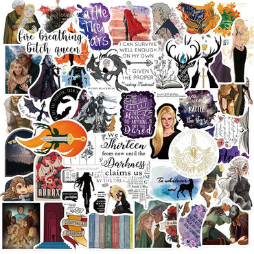 10/30/50PCS Cool Novel Throne of Glass Stickers Cartoon Anime Decals Laptop Skateboard Motorcycle Luggage Car Waterproof Sticker (ONLINE ORDER ONLY)