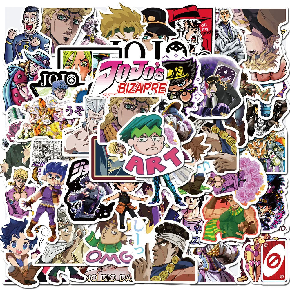 50pcs JoJo's Bizarre Adventure Stickers for Helmets, Walls, DIY Decor Wholesale (Online Order Only)