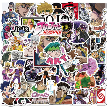 50pcs JoJo's Bizarre Adventure Stickers for Helmets, Walls, DIY Decor Wholesale (Online Order Only)
