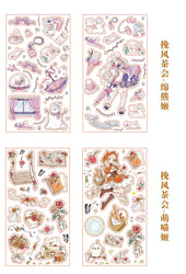 2 Sheets Cute Lolita Girl Decoration Sticker Aesthetics Hand Account DIY Collage Material Kawaii Stationery Scrapbooking Sticker (Online Order Only)