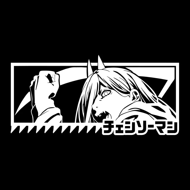 Japanese Anime Stickers External Accessories Decoration Window Bumper Chainsaw Man For Car Stickers PVC Vinyl Decals (ONLINE ORDER ONLY)
