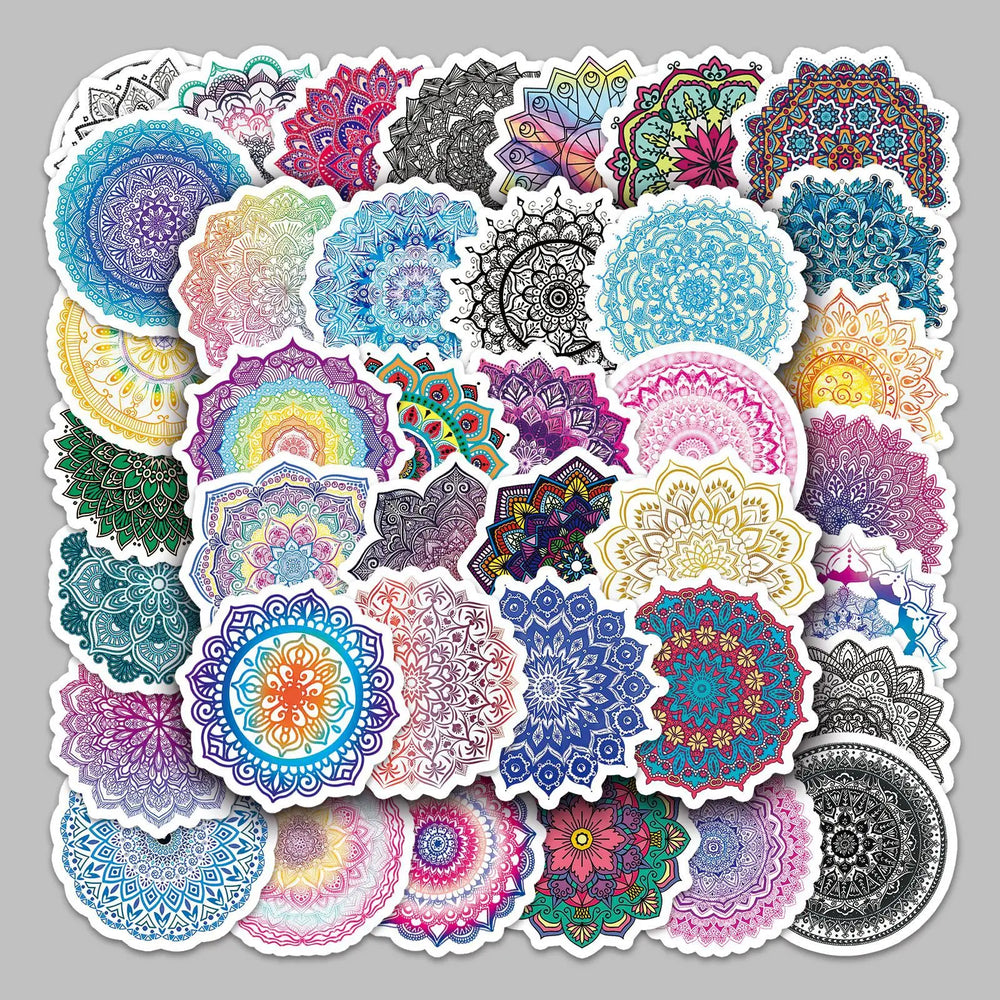 50pcs Mandala Graffiti Stickers for Helmet, Wall, Desktop Decoration (ONLINE ORDER ONLY)