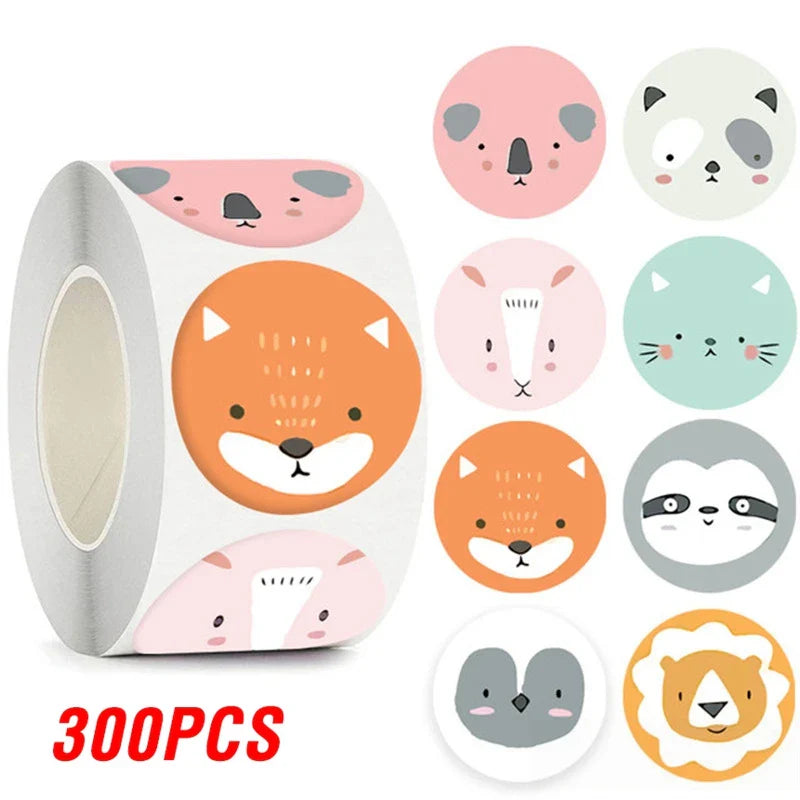 100-500pcs Cartoon Animal Reward Stickers for Kids Cute Gift Decor Stickers Labels School Encourage Children Stationery Stickers (Online Order Only)