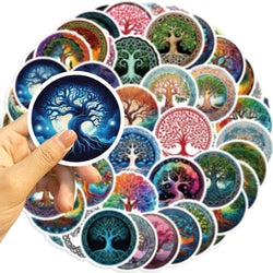 Tree of Life Cartoon Stickers Waterproof Decals for Luggage Laptop Phone Car Bike Skateboard (Online Order Only)