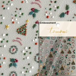 Dressy Embossment Colorful Gradient Snowflakes Laser Silver Christmas Tree Winter Bowknot Santa Nail Art Stickers Manicure Decal (Online Order Only)