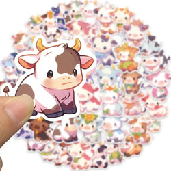 Cartoon Rainbow Cow Sticker Pack for Kids - Laptop, Scrapbooking, Notebook Decals (10/30/50pcs) (Online Order Only)