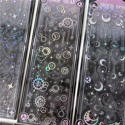1pcs Hot Silver Laser Stereo Sticker Bright Stars Decorative Adhesive Sticker For Scrapbooking Diary Album Journal DIY Idol Card (Online Order Only)