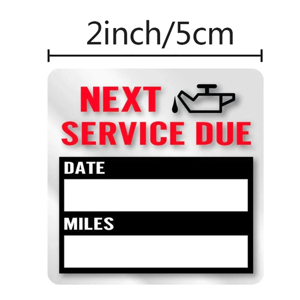100pcs/roll Oil Change Maintenance Service Reminder Stickers Adhesive Window Labels Car Sticker "NEXT SERVICE DUE" (ONLINE ORDER ONLY)