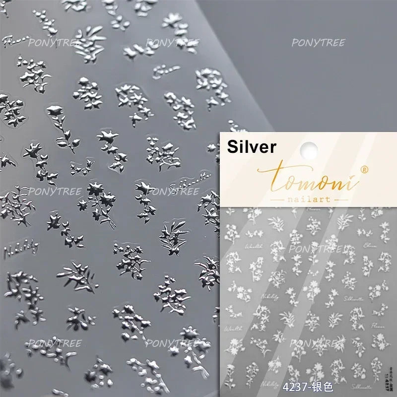Hot Stamping Purple Line Love Heart Lace Bowknot Chain Branches Star Flower Leaf Butterfly Plant Flower Nail Art Stickers Decals (Online Order Only)