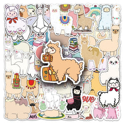 50Pcs Alpaca Cartoon Waterproof Vinyl Stickers for Skateboard Snowboard (ONLINE ORDER ONLY)