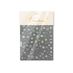 Summer Beach Ocean Shell Starfish Clams Conch Stars Sea Bubble Seasnail Soft Relief Decoration Nail Art Stickers Manicure Decals (ONLINE ORDER ONLY)