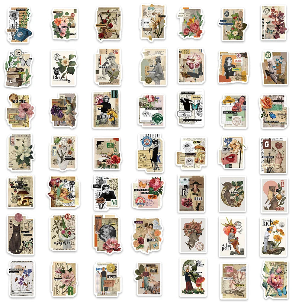 53PCS Vintage Sticky Note Stickers For Waterproof Decal Laptop Motorcycle Luggage Snowboard Fridge Phone Car Sticker (Online Order Only)
