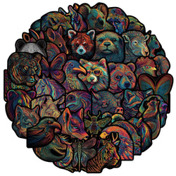 Cartoon Psychedelic Animal Stickers for Snowboard Laptop Luggage Car Fridge Vinyl 10/30/50pcs (ONLINE ORDER ONLY)