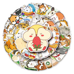50Pcs Hamster Cartoon Waterproof Vinyl Stickers for Skateboard Snowboard Decals (Online Order Only)