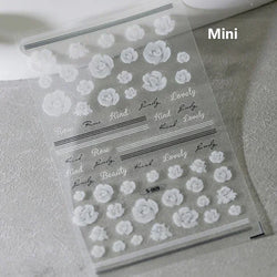 Colorful Embroidery Peony Pearl Full-blown Flower Rhinestone Chinese Luxury Relief Self Adhesive Nail Art Sticker Manicure Decal (Online Order Only)