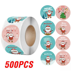 100-500Pcs New 1 Inch Christmas Theme Seal Labels Stickers For DIY Gift Baking Package Envelope Stationery Decoration (ONLINE ORDER ONLY)
