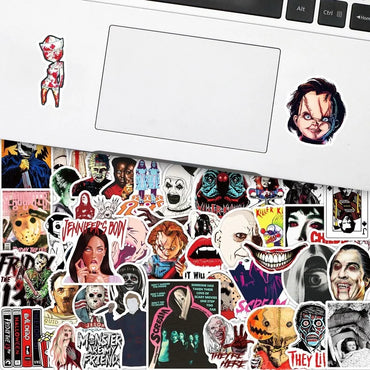10/25/50pcs Mixed Horror Movie Sticker Packs, Chucky from Child’s Play, Jason, Killer Klowns, They Live, and more (ONLINE ORDER ONLY)