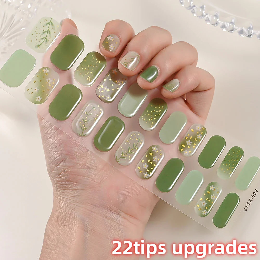 Nude Pink French Semi-Cured Gel Nail Patch Slider Adhesive Waterproof Long Lasting Full Cover Gel Nail Sticker UV Lamp Needed *^ (ONLINE ORDER ONLY)