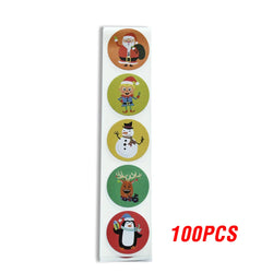 100-500pcs Christmas Sticker Cartoon Christmas Tree Santa Claus Paper Label Merry Christmas Cute Stickers Stationery Stickers (ONLINE ORDER ONLY)