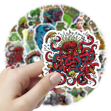 10/30/50PCS Funny Horror Liquid Monster Stickers Cool Graffiti Decoration DIY Skateboard Scrapbook Phone Laptop Car Decals Toys (ONLINE ORDER ONLY)