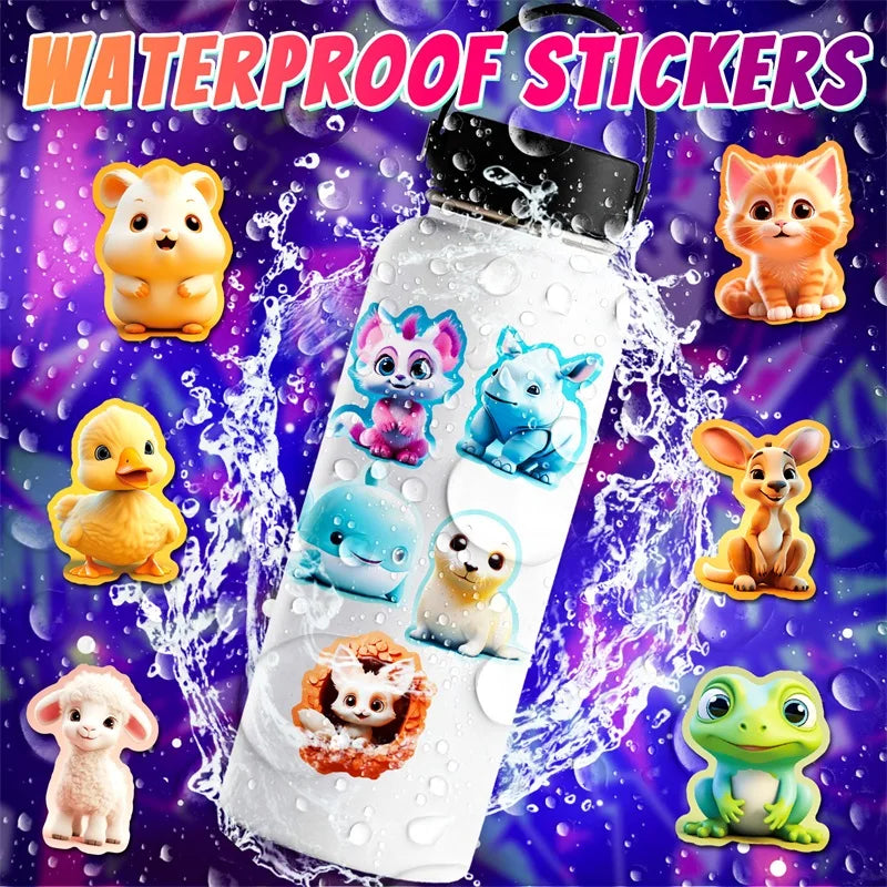 10/30/50PCS Cute 3D Cartoon Animal PVC Sticker Aesthetic Chidlren's Stationery Decoration Scrapbooking School Supplies for Kids (ONLINE ORDER ONLY)