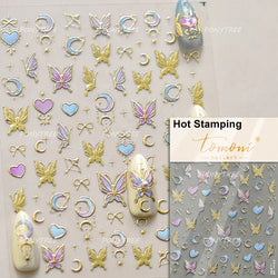 Lace Butterfly Hollow Out Fabric Romantic Flower Pattern Chic Adhesive Nail Art Sticker Rhinestone Manicure Decals Nail Supplies (ONLINE ORDER ONLY)
