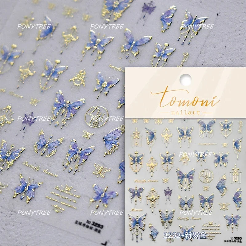 Colorful Geometric Gem Wing Love Heart Bowknot Moon Star Figure Totem Line Retro Self Adhesive Nail Art Stickers Manicure Decals (ONLINE ORDER ONLY)