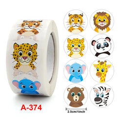 100-500 Pcs 1inch 2.5cm Sea Animal Stickers Roll Children's Toys Praise Reward Student Work Label Stationery Gift Sticker (ONLINE ORDER ONLY)