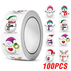100-500pcs Heterotypic Christmas Snowmans Stickers DlY Gift Holiday Christmas Party Decoration Labels Stationery Stickers (ONLINE ORDER ONLY)