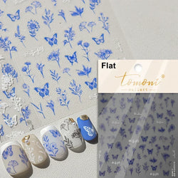 Charming Golden Gradient Shiny Rhinestone Jelly Butterfly Flower Petal Bowknot 3D Self Adhesive Nail Art Sticker Manicure Decals (ONLINE ORDER ONLY)