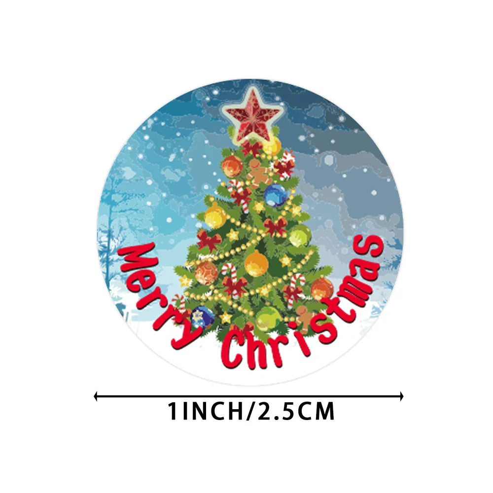 100-500pcs 4 Designs 1 Inch Christmas Theme Seal Labels Stickers For DIY Gift Baking Package Envelope Stationery Decoration (Online Order Only)