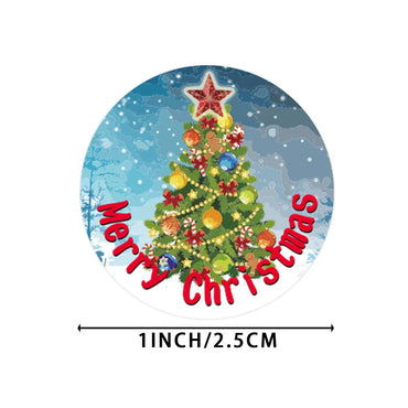 100-500pcs 4 Designs 1 Inch Christmas Theme Seal Labels Stickers For DIY Gift Baking Package Envelope Stationery Decoration (Online Order Only)